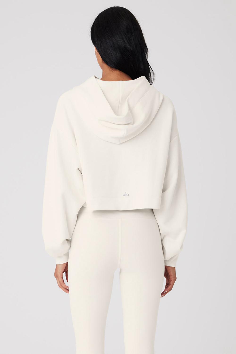 Sudadera con Capucha Alo Yoga Bae Mujer Ivory | España  EAUK-89605