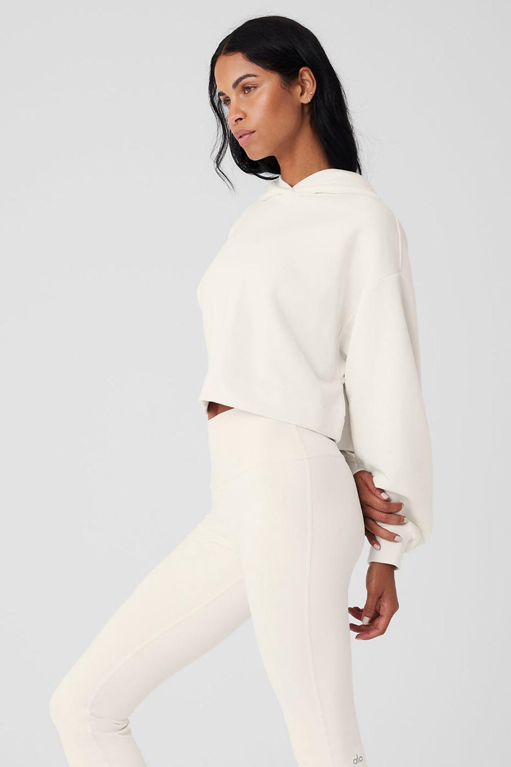 Sudadera con Capucha Alo Yoga Bae Mujer Ivory | España  EAUK-89605