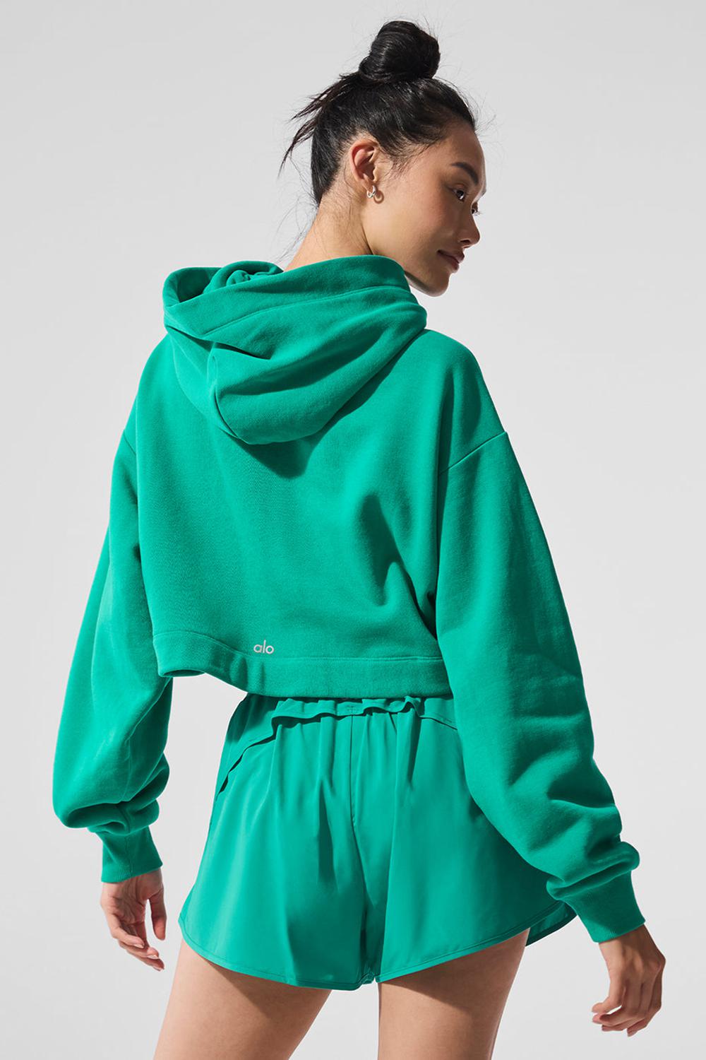 Sudadera con Capucha Alo Yoga Bae Mujer Verde | España  ZFWX-17283