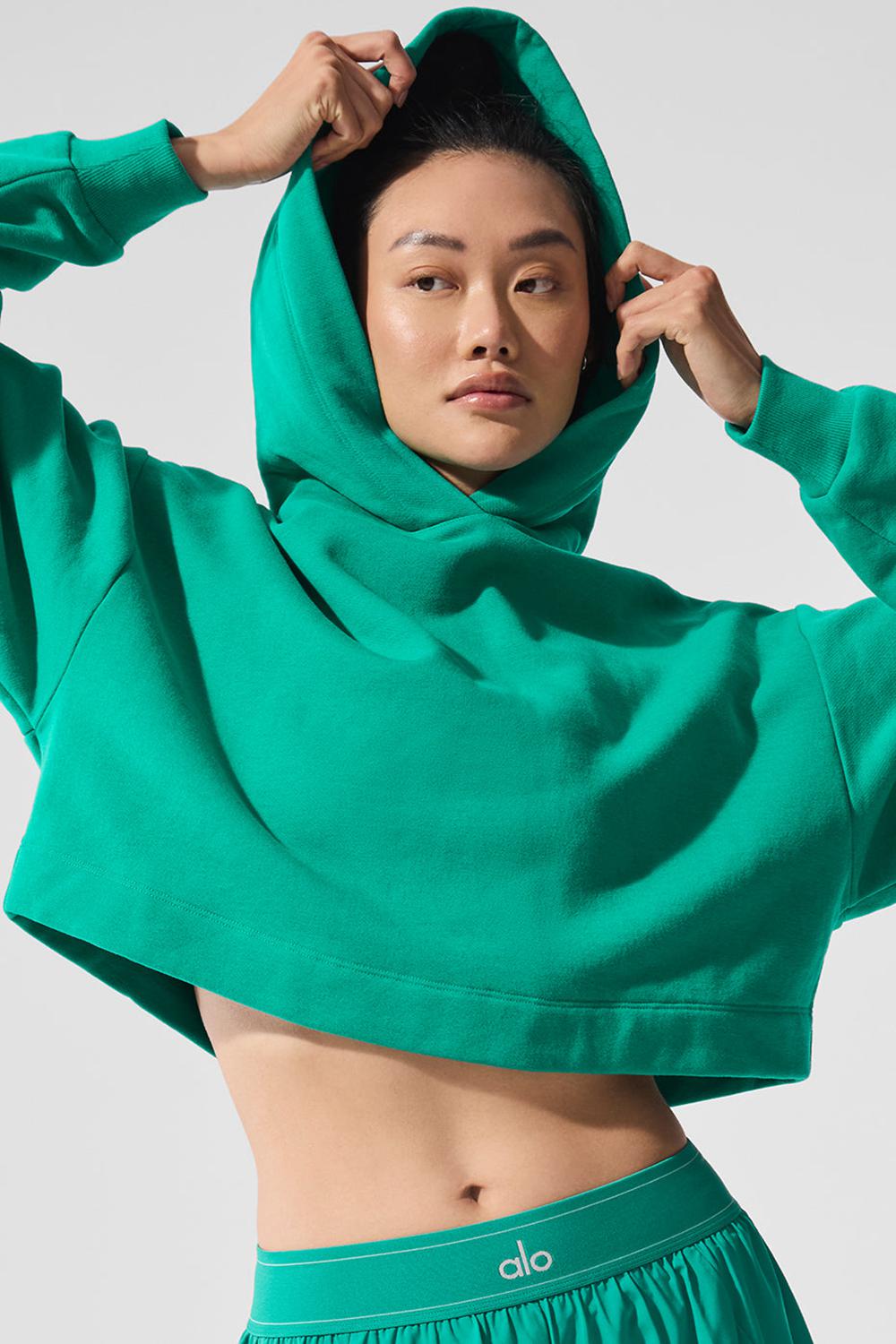 Sudadera con Capucha Alo Yoga Bae Mujer Verde | España  ZFWX-17283
