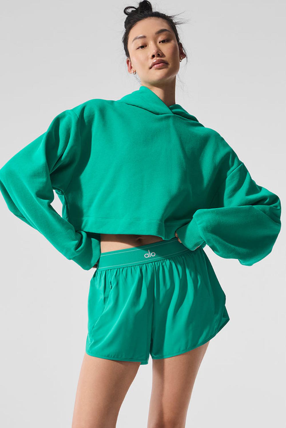 Sudadera con Capucha Alo Yoga Bae Mujer Verde | España  ZFWX-17283