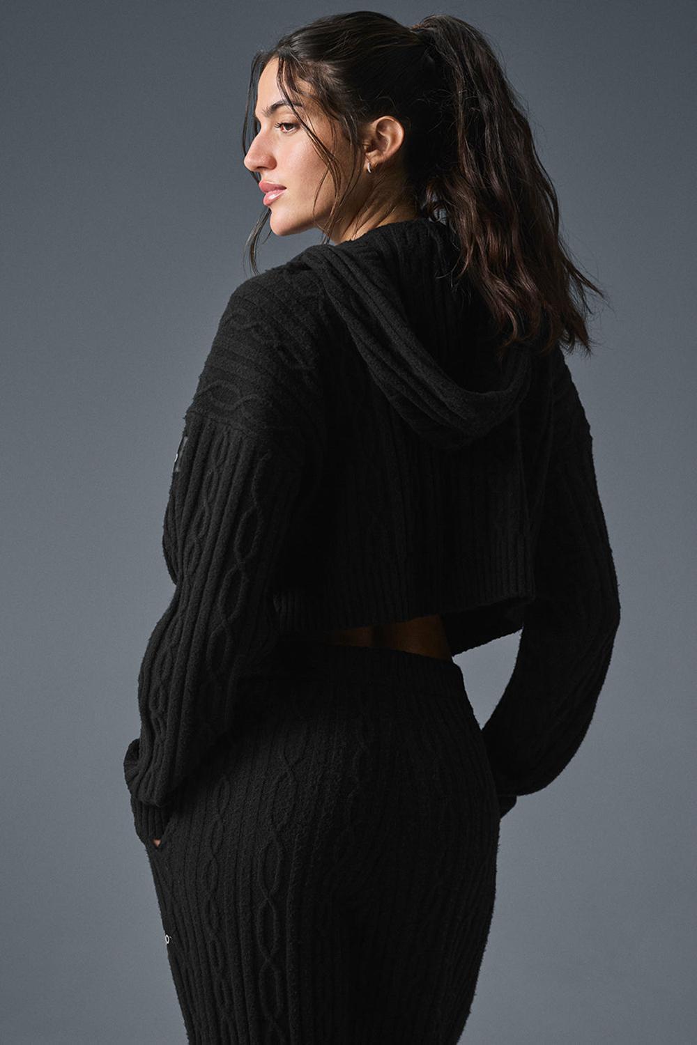 Sudadera con Capucha Alo Yoga Cable Knit Winter Bliss Mujer Negras | España  LOGR-67293