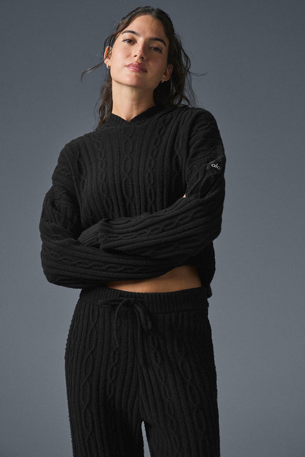 Sudadera con Capucha Alo Yoga Cable Knit Winter Bliss Mujer Negras | España  LOGR-67293