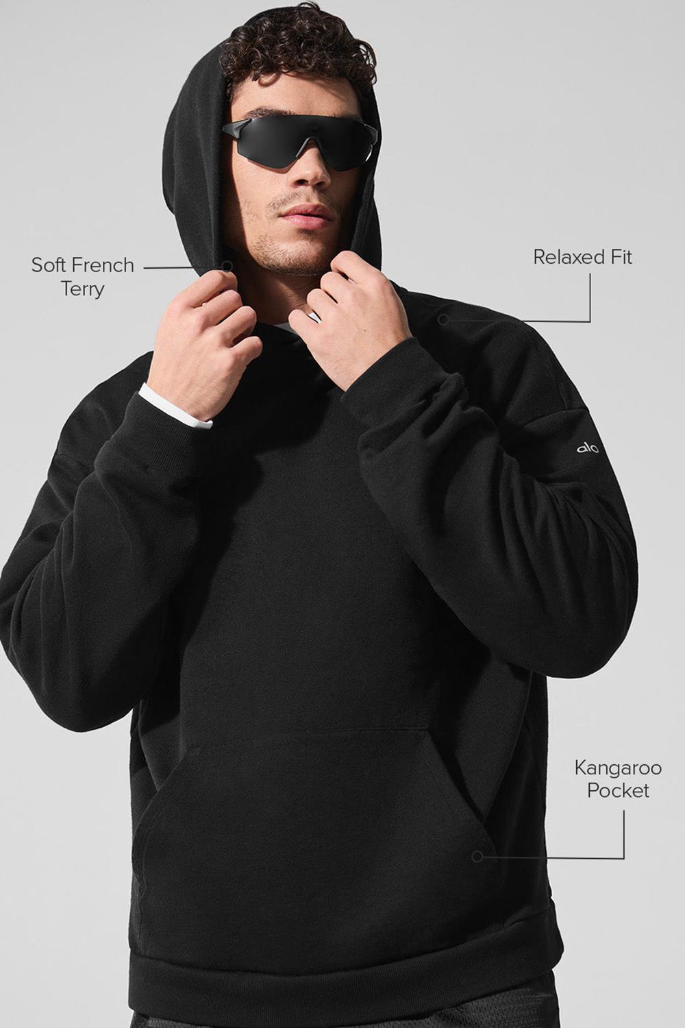 Sudadera con Capucha Alo Yoga Chill Hombre Negras | España  WFIH-82940