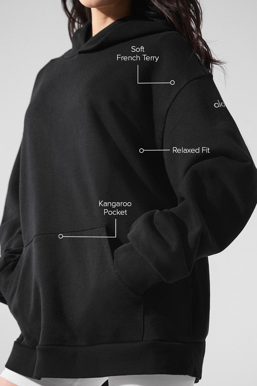 Sudadera con Capucha Alo Yoga Chill Mujer Negras | España  WEJU-43058