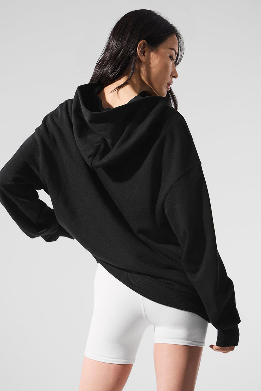Sudadera con Capucha Alo Yoga Chill Mujer Negras | España  WEJU-43058