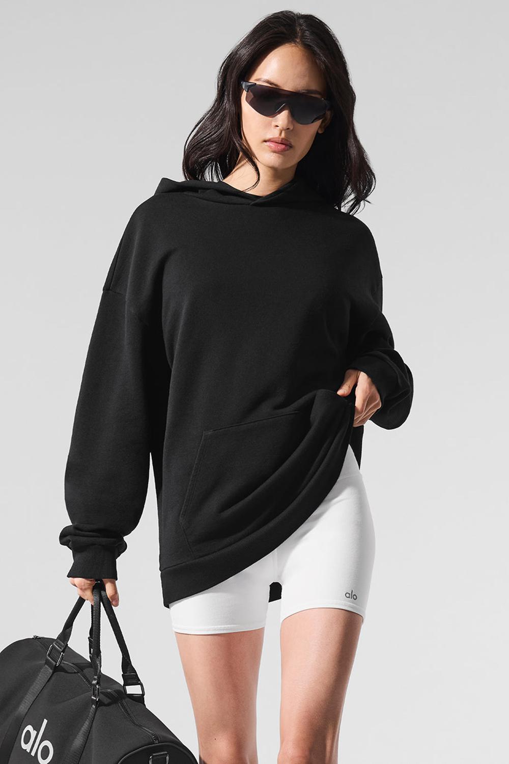 Sudadera con Capucha Alo Yoga Chill Mujer Negras | España  WEJU-43058