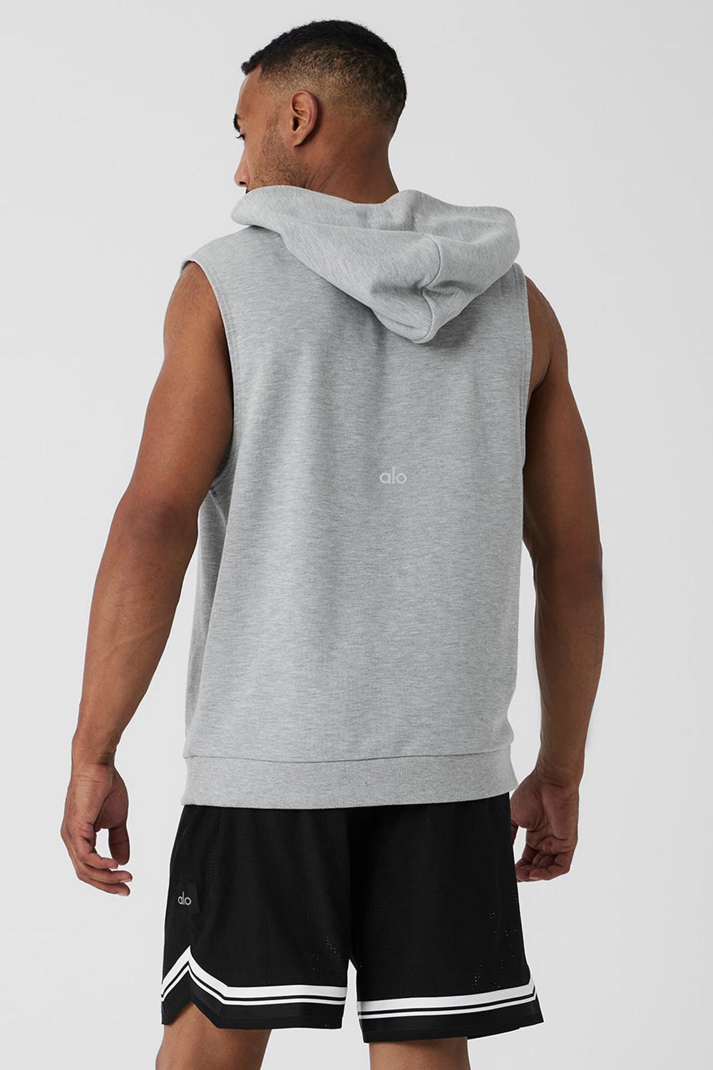 Sudadera con Capucha Alo Yoga Chill Sleeveless Hombre Gris | España  KGFL-48197