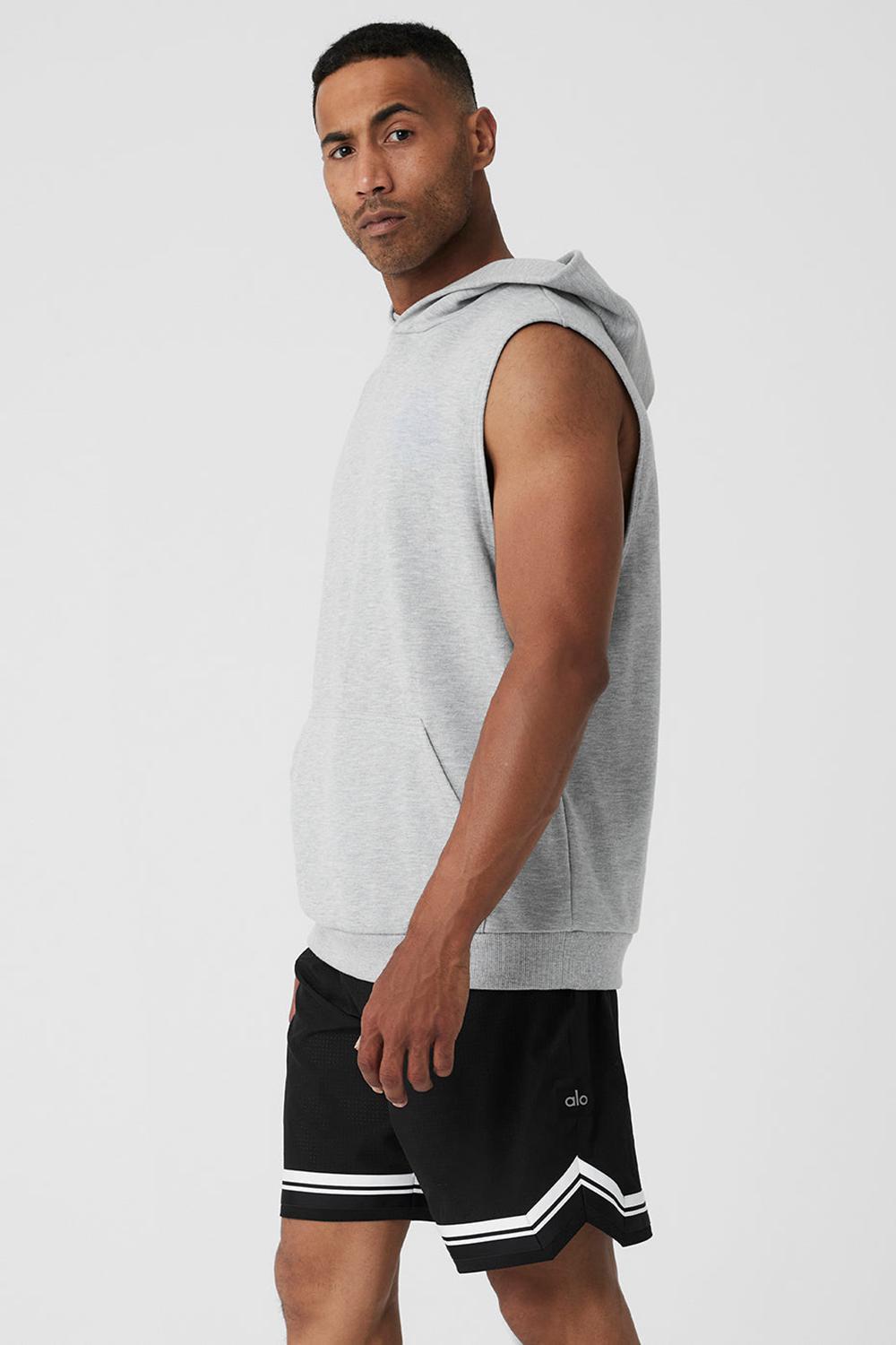 Sudadera con Capucha Alo Yoga Chill Sleeveless Hombre Gris | España  KGFL-48197