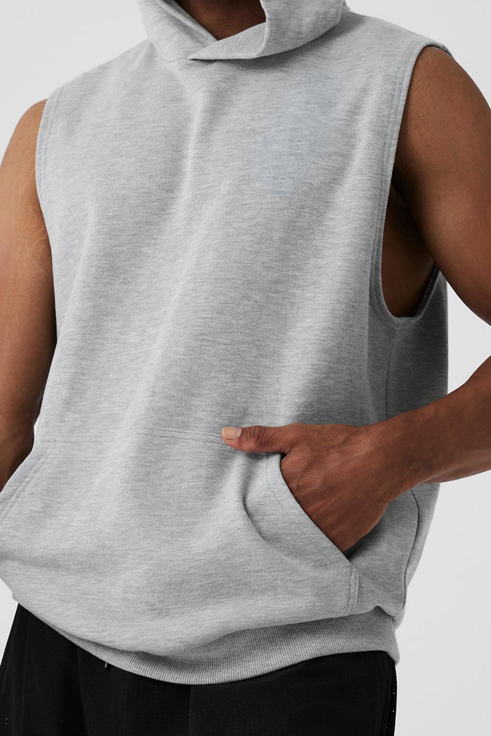 Sudadera con Capucha Alo Yoga Chill Sleeveless Hombre Gris | España  KGFL-48197