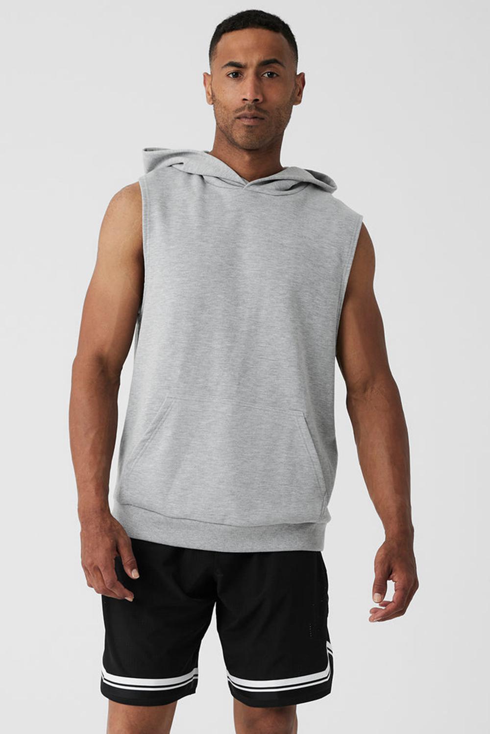 Sudadera con Capucha Alo Yoga Chill Sleeveless Hombre Gris | España  KGFL-48197