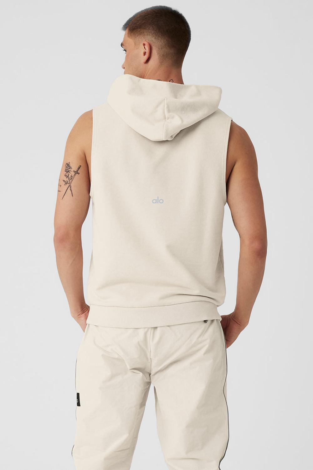 Sudadera con Capucha Alo Yoga Chill Sleeveless Hombre Bone | España  NDUT-28370