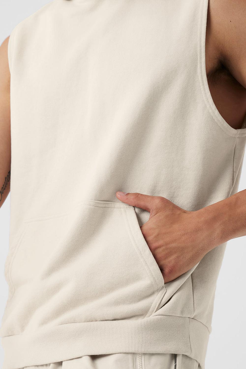 Sudadera con Capucha Alo Yoga Chill Sleeveless Hombre Bone | España  NDUT-28370
