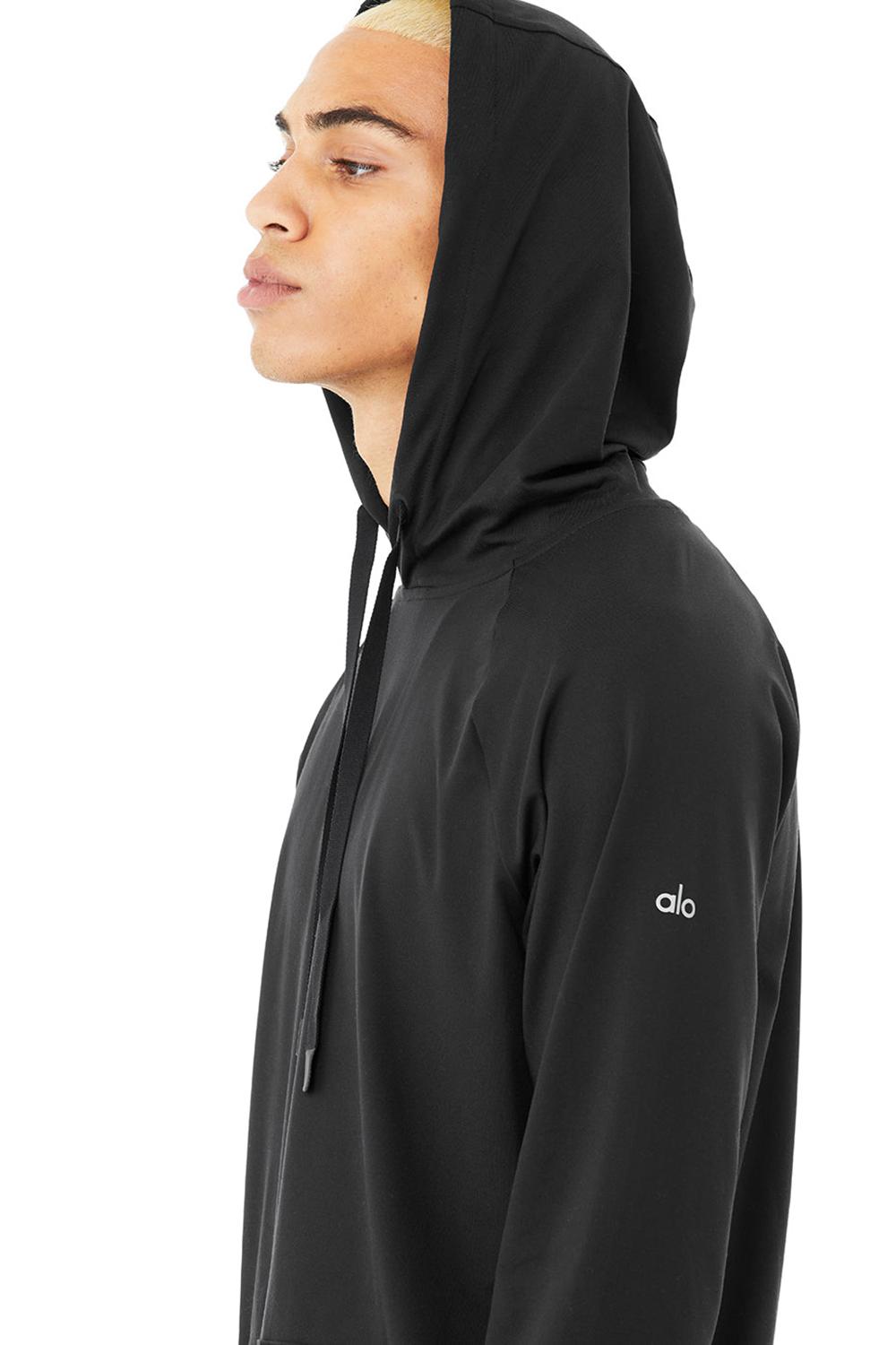 Sudadera con Capucha Alo Yoga Conquer Hombre Negras | España  FBAN-41380