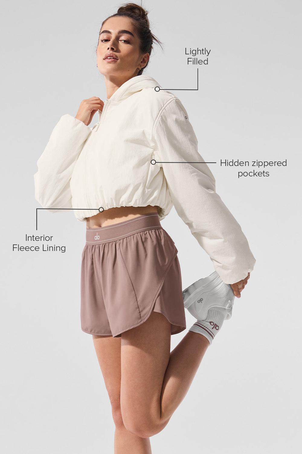Sudadera con Capucha Alo Yoga Cropped Mountain Peak Full-Zip Mujer Ivory | España  CGFB-80932