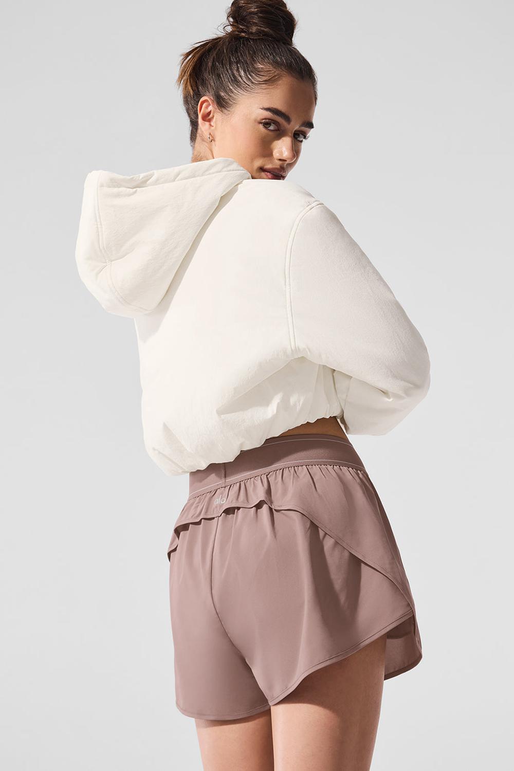 Sudadera con Capucha Alo Yoga Cropped Mountain Peak Full-Zip Mujer Ivory | España  CGFB-80932