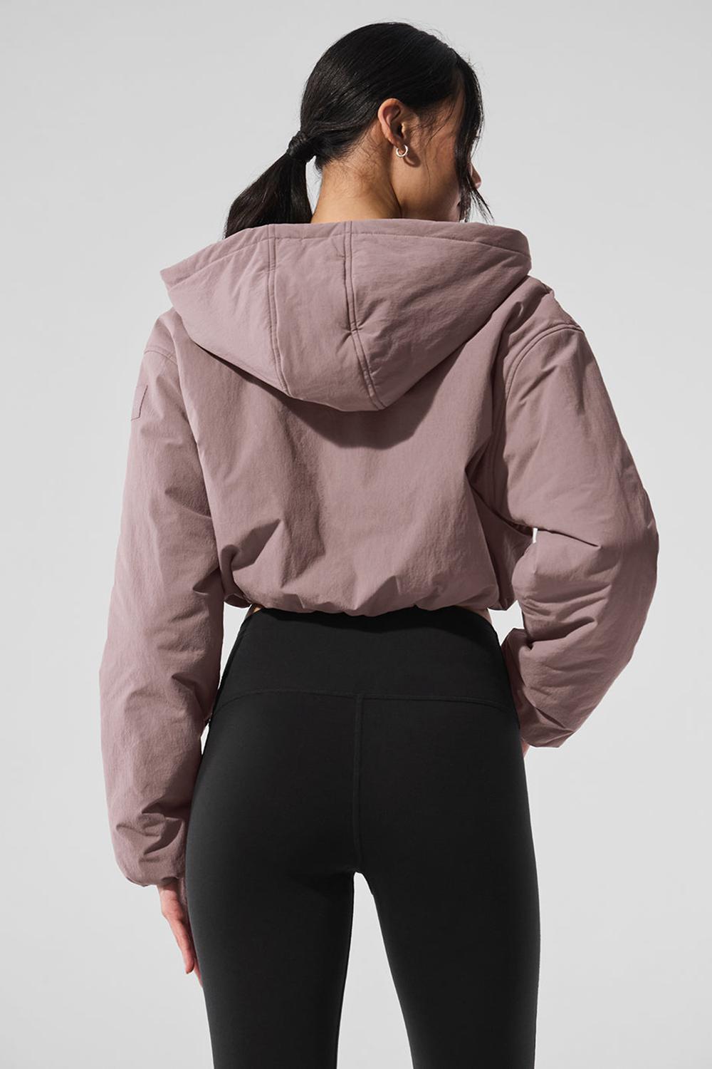 Sudadera con Capucha Alo Yoga Cropped Mountain Peak Full-Zip Mujer Mushroom | España  GCWL-31824