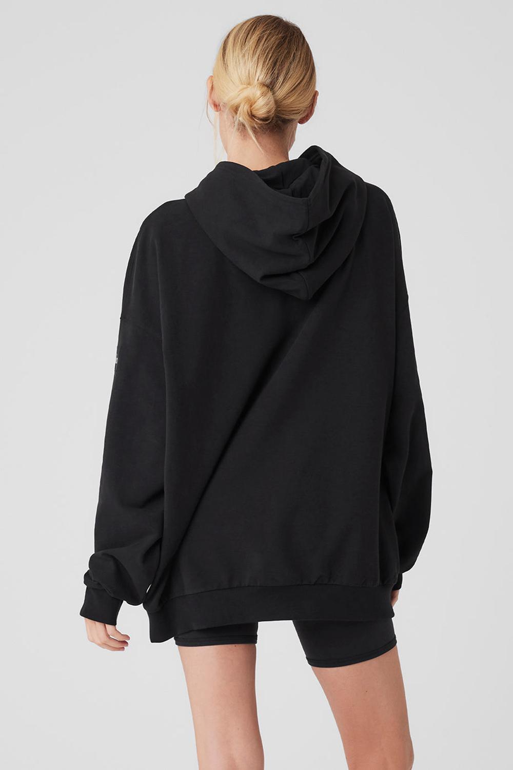 Sudadera con Capucha Alo Yoga Double Take Mujer Negras | España  SWVF-05874