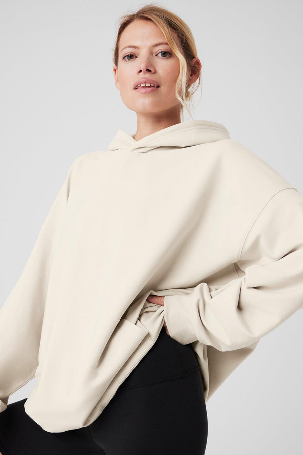 Sudadera con Capucha Alo Yoga Double Take Mujer Bone | España  PJXT-17698