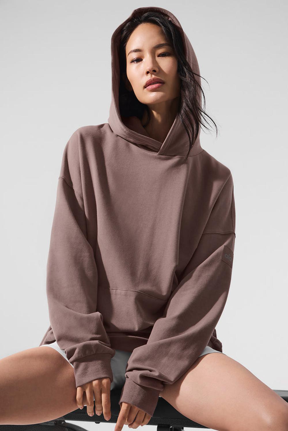 Sudadera con Capucha Alo Yoga Double Take Mujer Mushroom | España  YDMU-89403