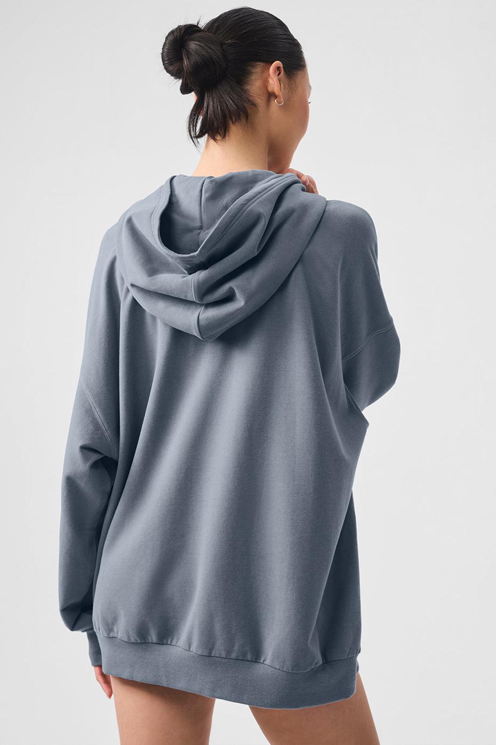 Sudadera con Capucha Alo Yoga Double Take Mujer Gris | España  RSUJ-04983