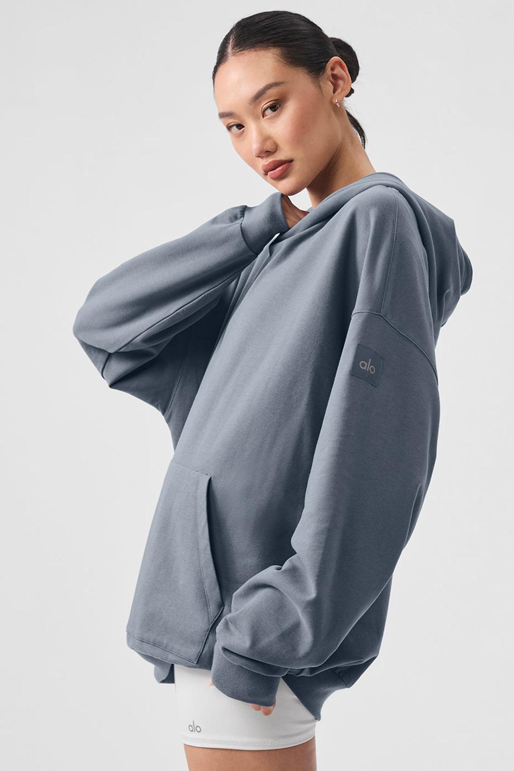 Sudadera con Capucha Alo Yoga Double Take Mujer Gris | España  RSUJ-04983