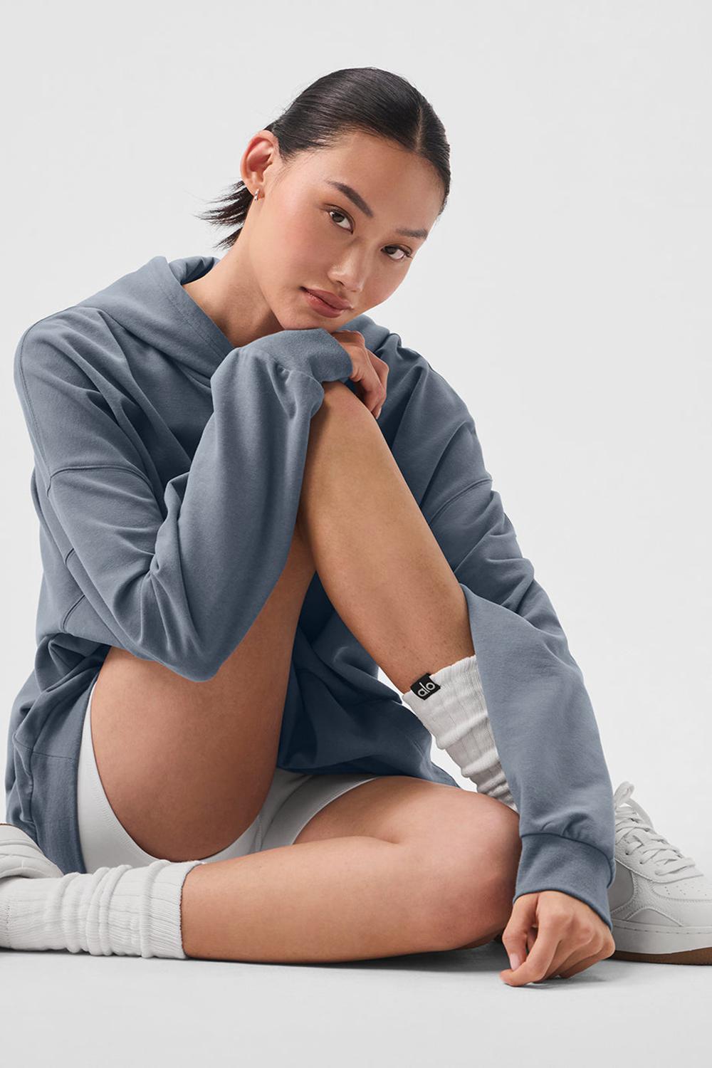 Sudadera con Capucha Alo Yoga Double Take Mujer Gris | España  RSUJ-04983