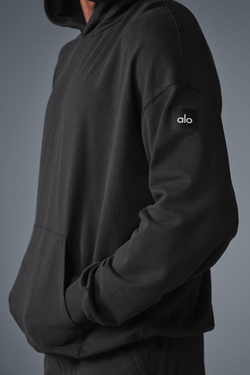 Sudadera con Capucha Alo Yoga Double Take Hombre Negras | España  QNTU-04895