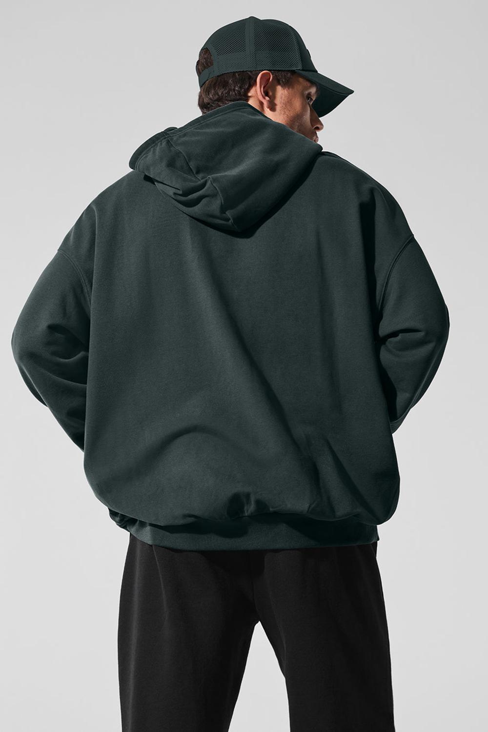 Sudadera con Capucha Alo Yoga Double Take Hombre Verde | España  TYKD-62591