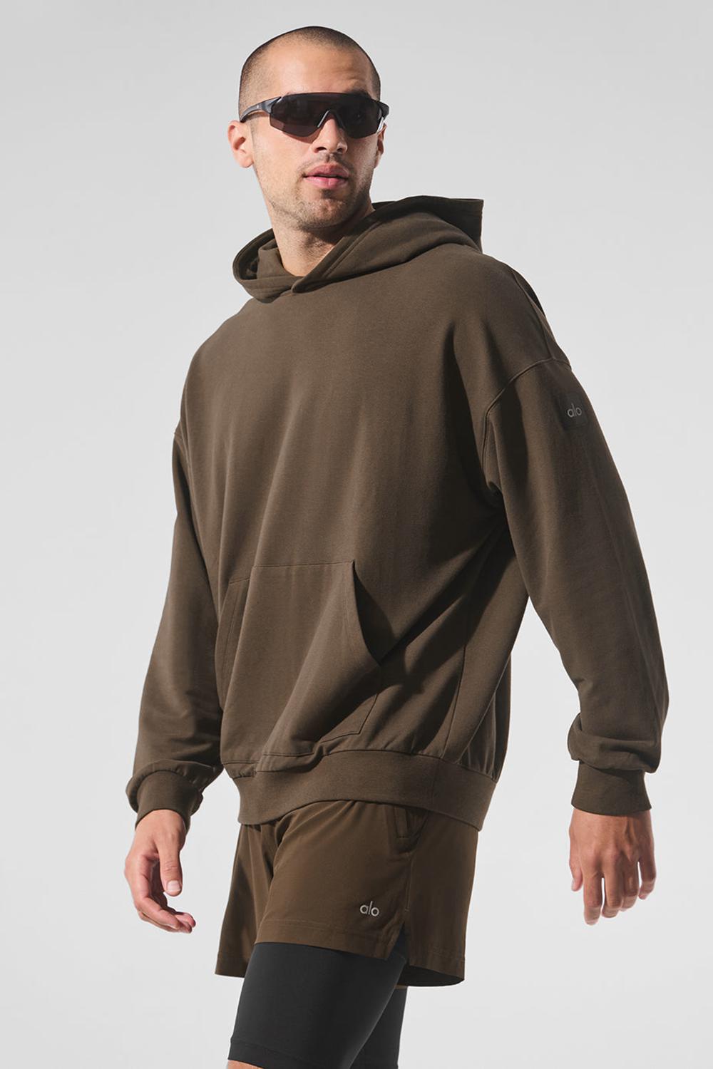 Sudadera con Capucha Alo Yoga Double Take Hombre Espresso | España  SUOX-51269