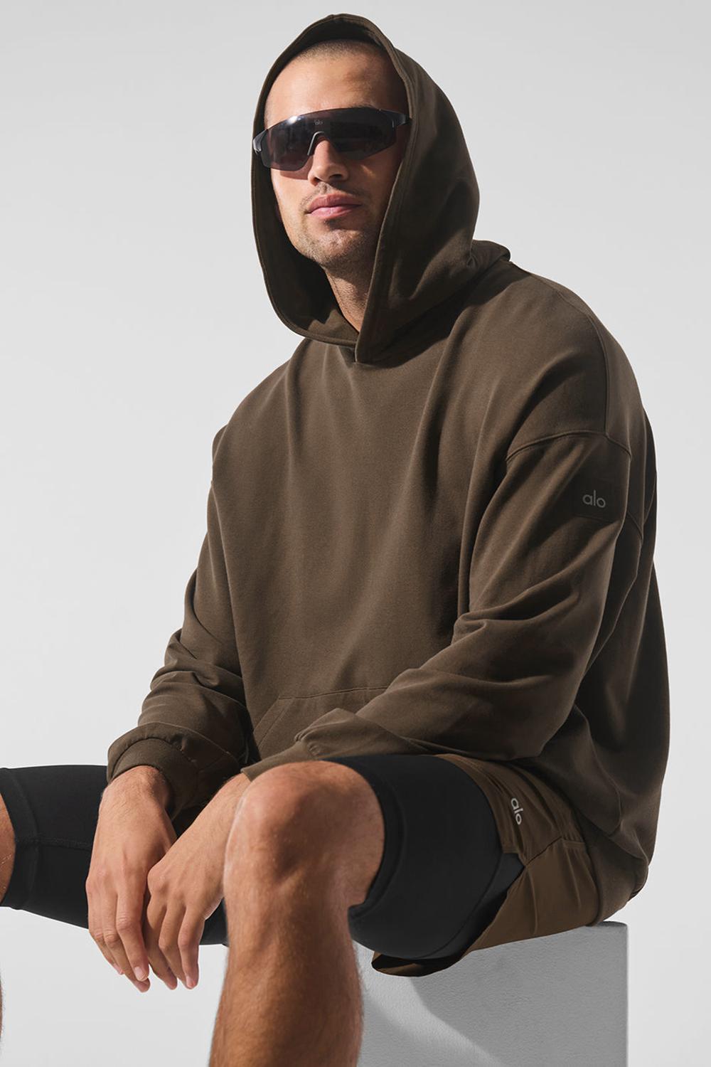 Sudadera con Capucha Alo Yoga Double Take Hombre Espresso | España  SUOX-51269