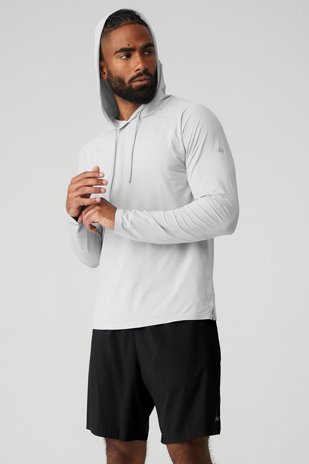 Sudadera con Capucha Alo Yoga Idol Runner Hombre Titanium | España  LIEC-34892