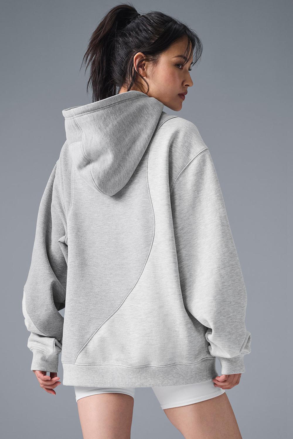 Sudadera con Capucha Alo Yoga Make Waves Mujer Gris | España  KMOW-54620