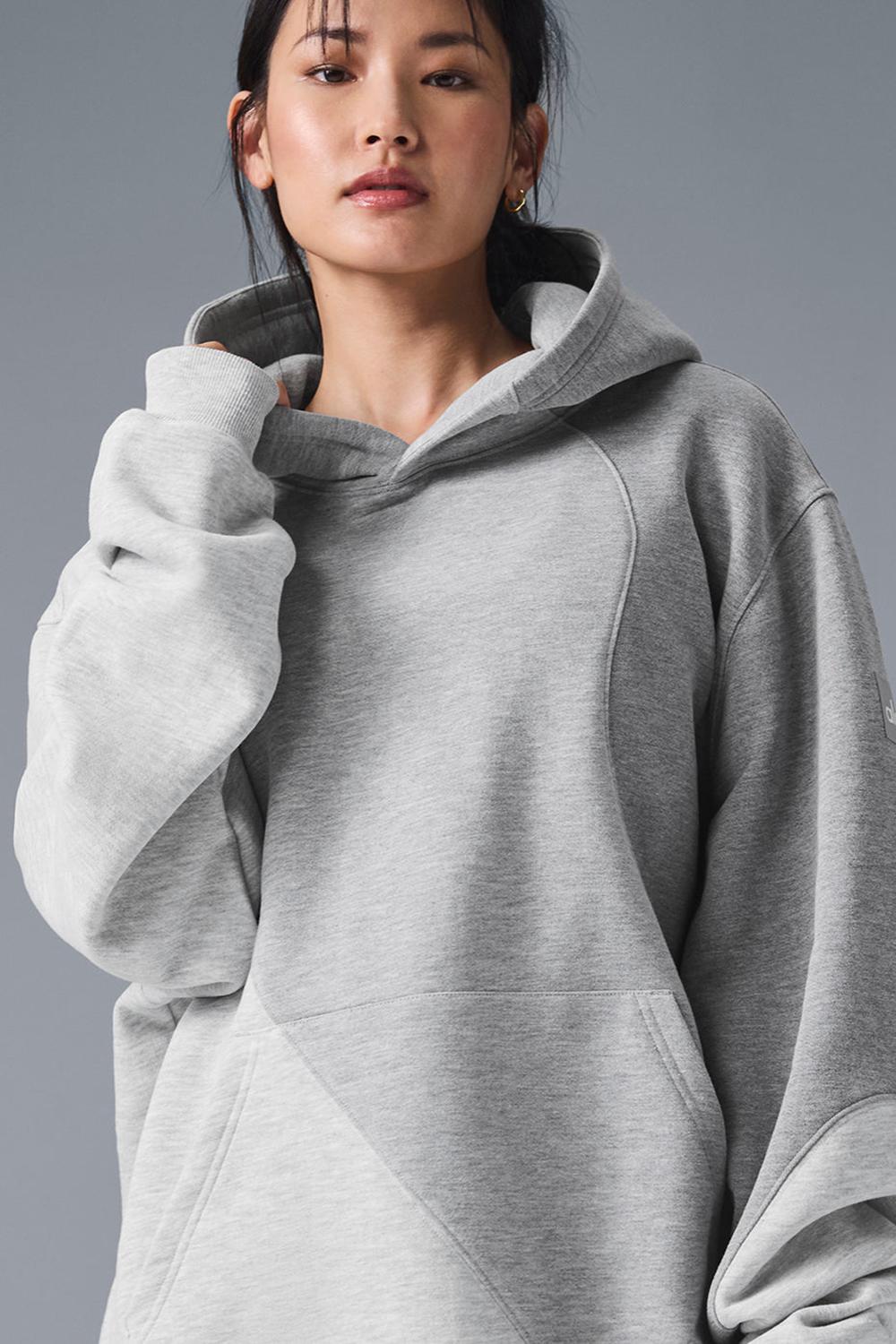 Sudadera con Capucha Alo Yoga Make Waves Mujer Gris | España  KMOW-54620