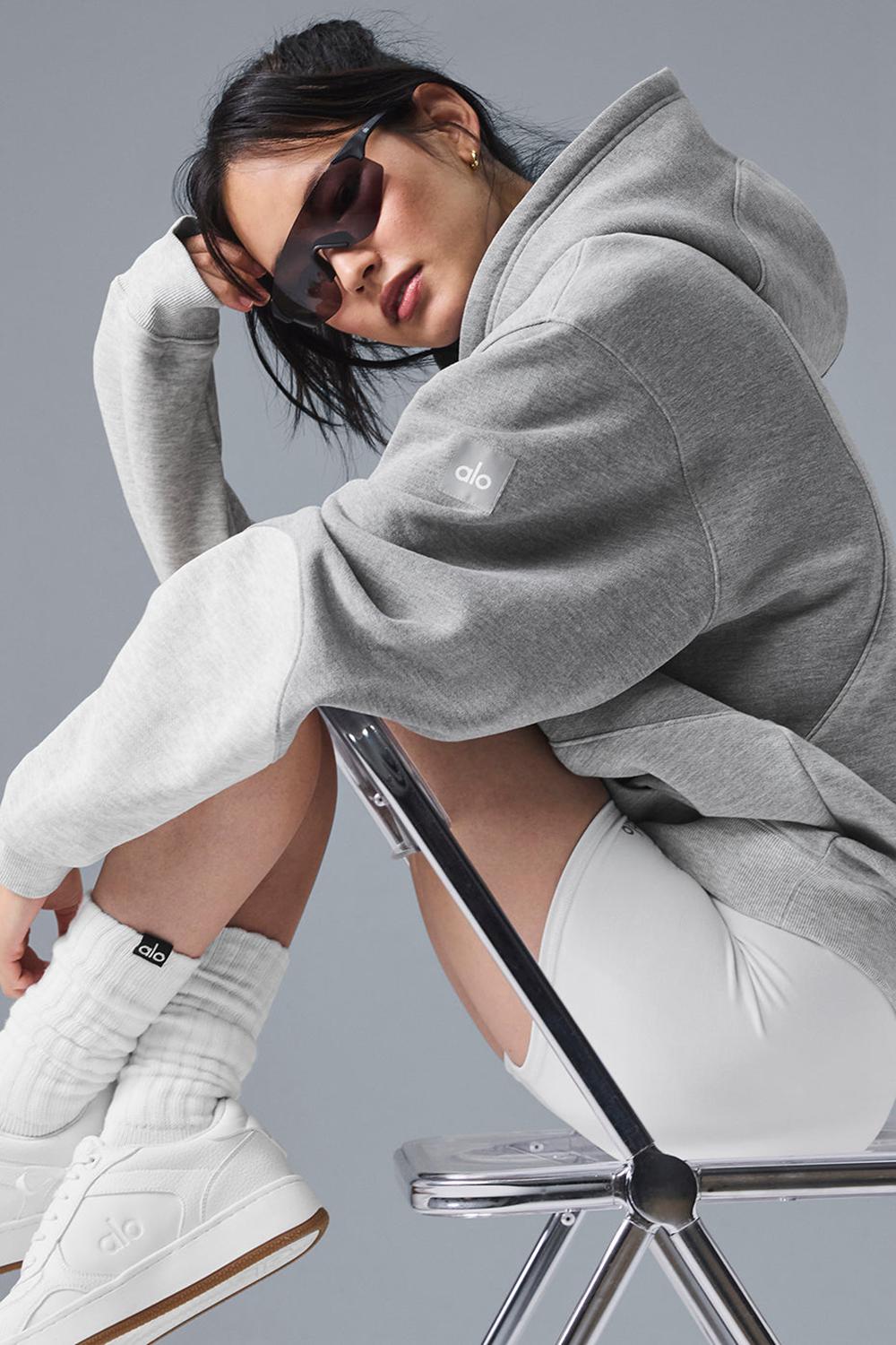 Sudadera con Capucha Alo Yoga Make Waves Mujer Gris | España  KMOW-54620