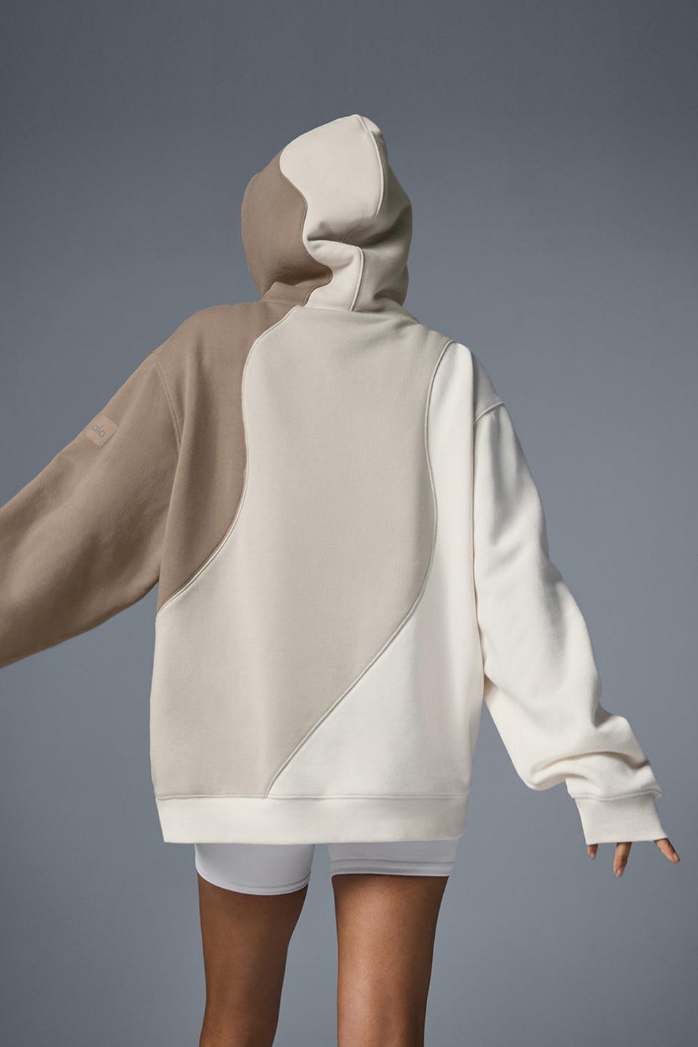 Sudadera con Capucha Alo Yoga Make Waves Mujer Ivory / Bone / Gravel | España  ZLFT-10783