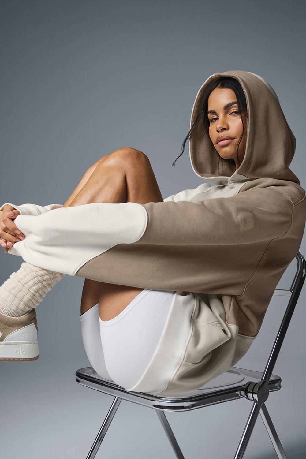 Sudadera con Capucha Alo Yoga Make Waves Mujer Ivory / Bone / Gravel | España  ZLFT-10783