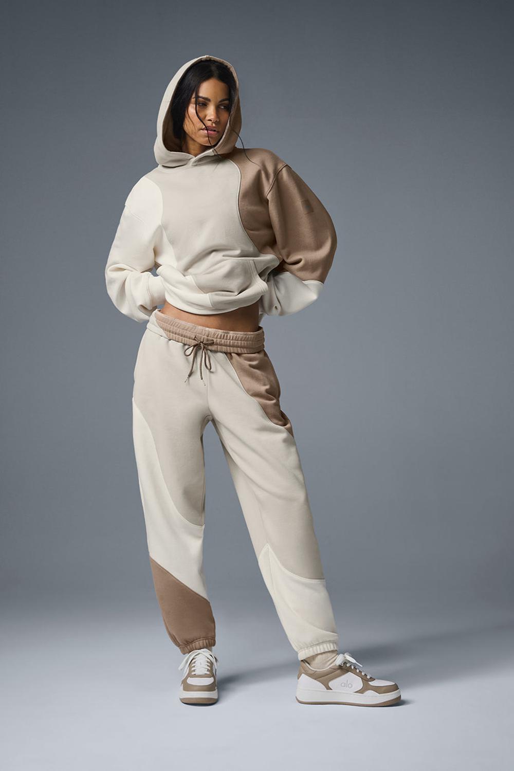 Sudadera con Capucha Alo Yoga Make Waves Mujer Ivory / Bone / Gravel | España  ZLFT-10783