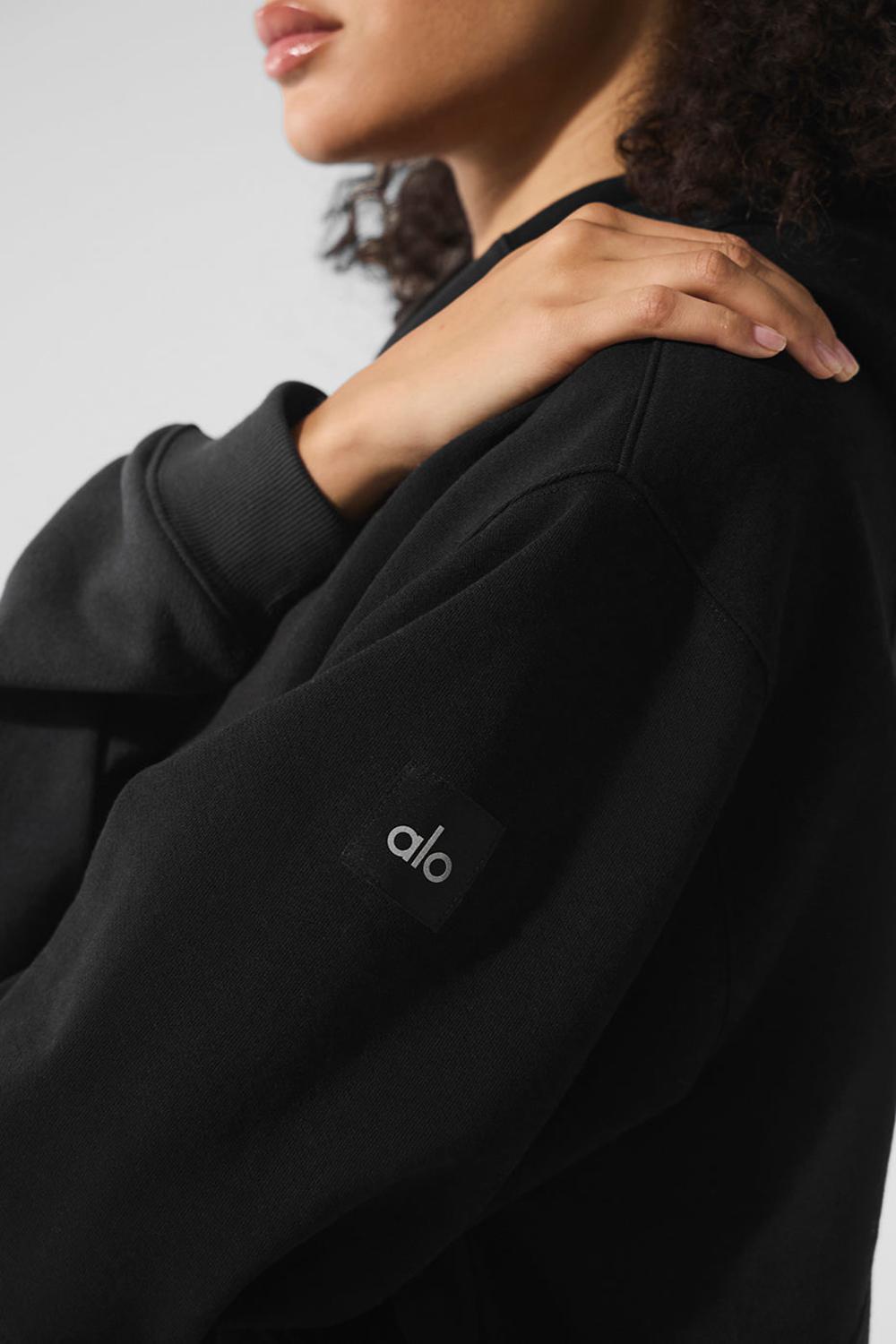 Sudadera con Capucha Alo Yoga Make Waves Mujer Negras | España  QYFX-57462