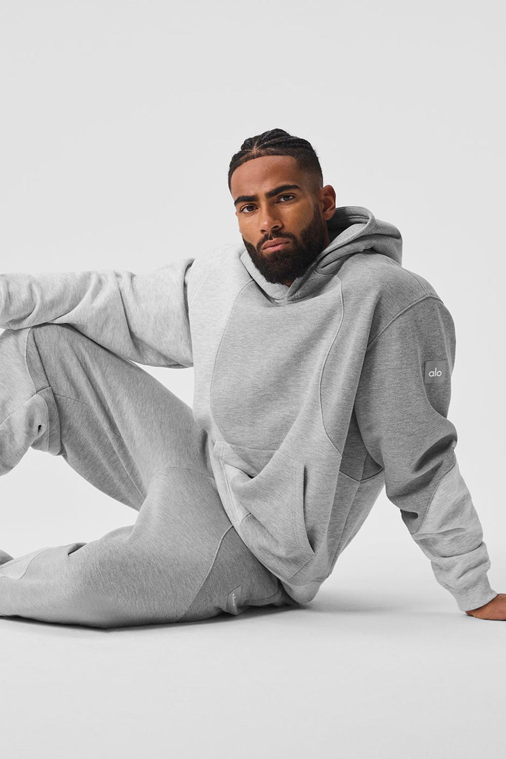 Sudadera con Capucha Alo Yoga Make Waves Hombre Gris | España  FRLU-63910