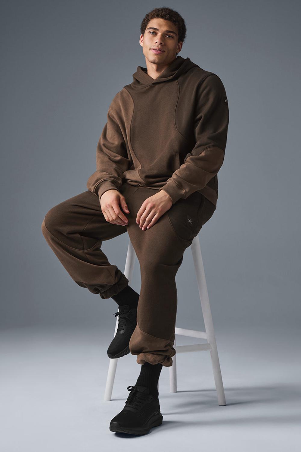 Sudadera con Capucha Alo Yoga Make Waves Hombre Espresso Tonal | España  WVZG-87602