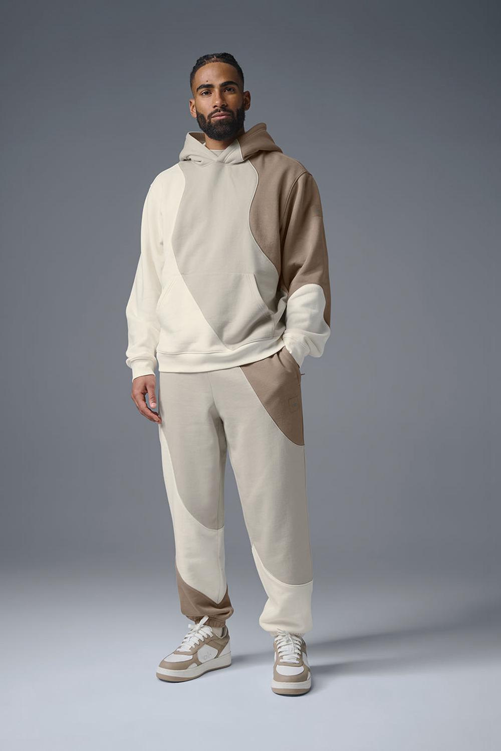 Sudadera con Capucha Alo Yoga Make Waves Hombre Ivory / Bone / Gravel | España  BCFH-95412