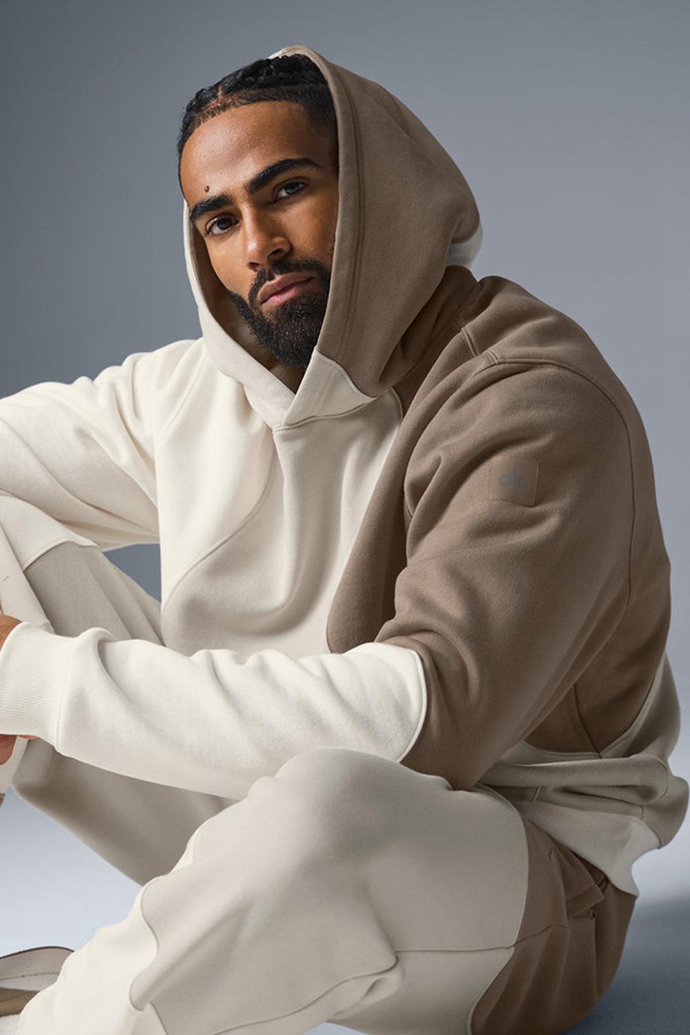 Sudadera con Capucha Alo Yoga Make Waves Hombre Ivory / Bone / Gravel | España  BCFH-95412