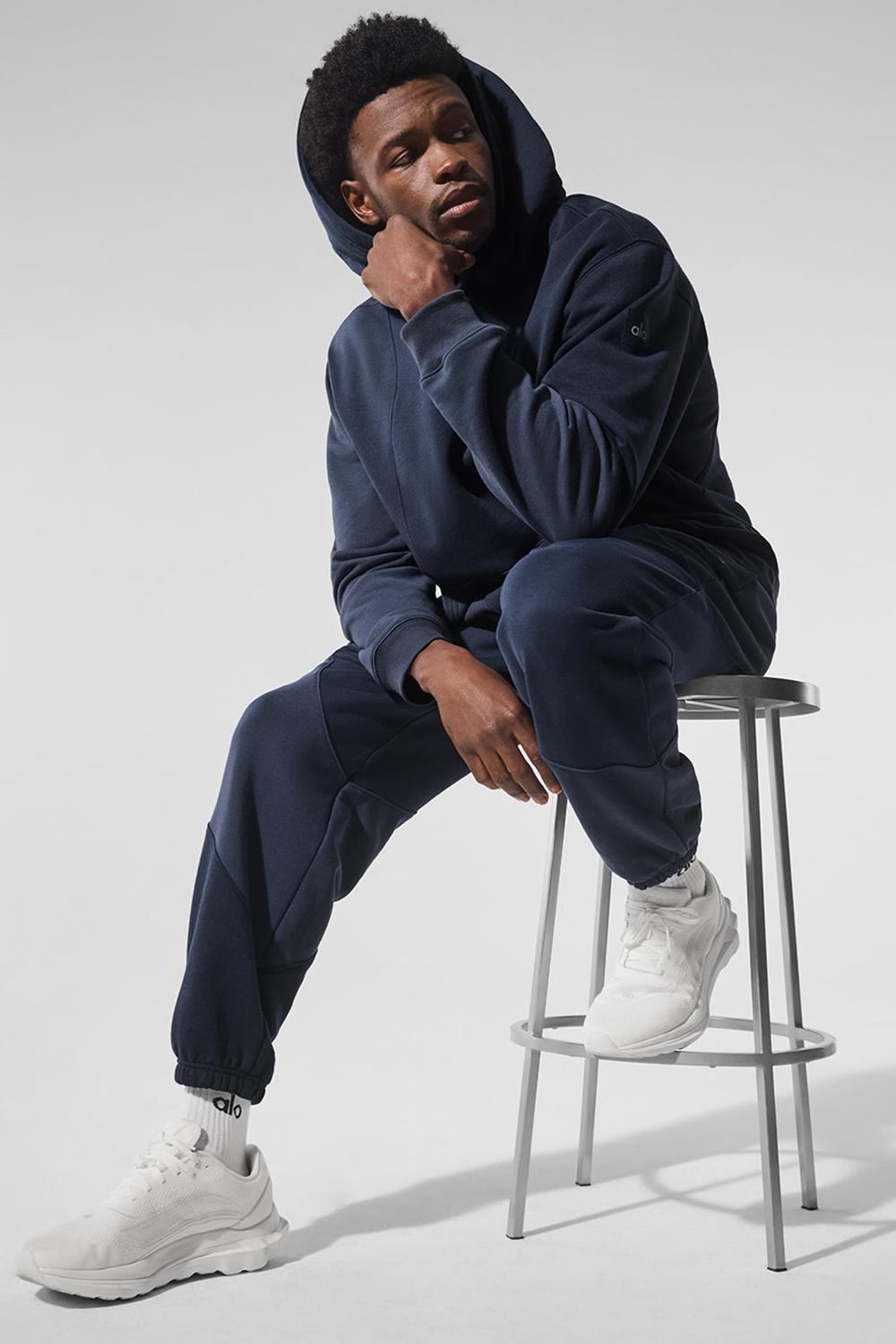 Sudadera con Capucha Alo Yoga Make Waves Hombre Azul Marino | España  GYWO-31970