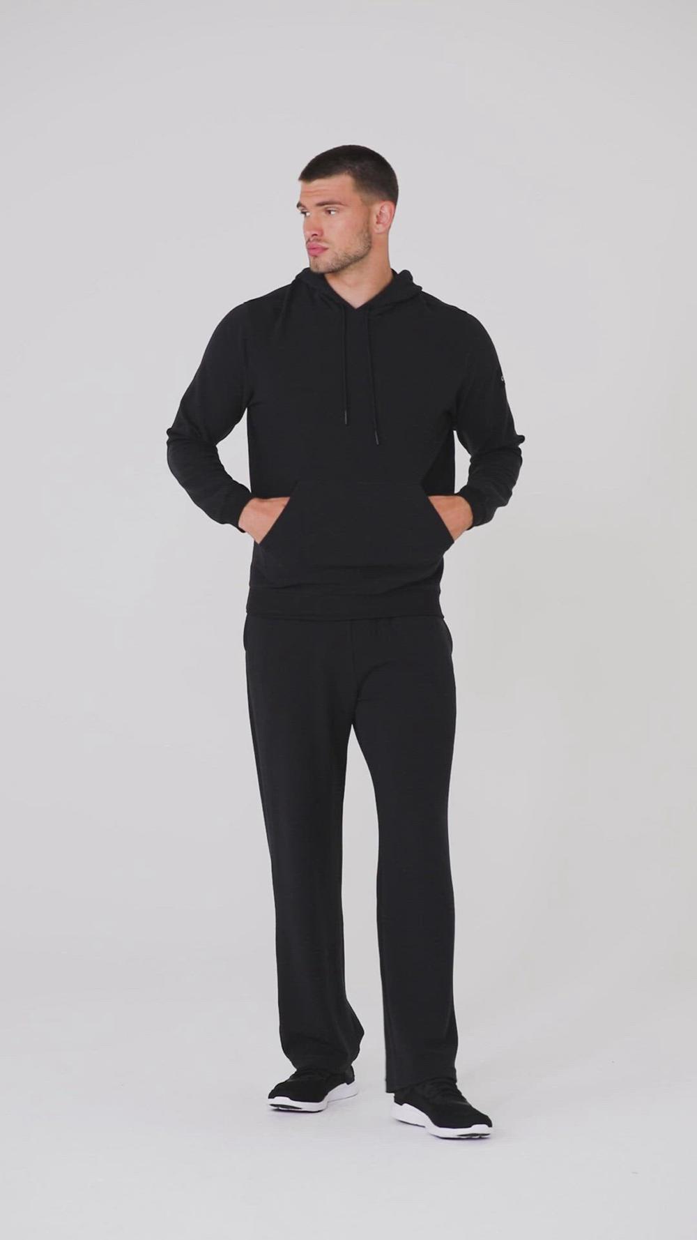 Sudadera con Capucha Alo Yoga Micro Waffle Fast Break Hombre Negras | España  JASP-82795