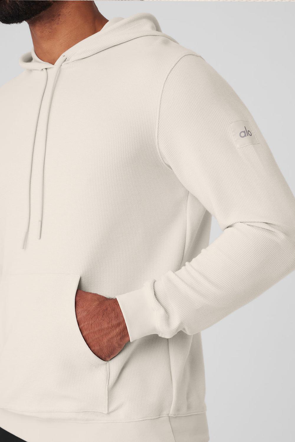Sudadera con Capucha Alo Yoga Micro Waffle Fast Break Hombre Bone | España  GMLJ-54031