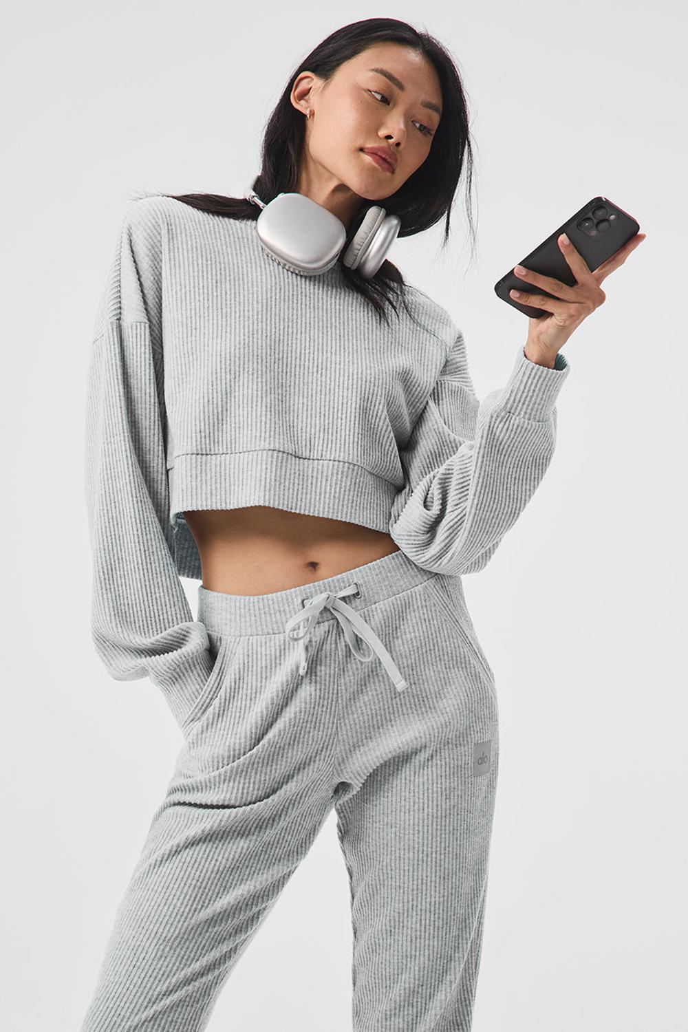 Sudadera con Capucha Alo Yoga Muse Mujer Gris | España  YPFX-65712