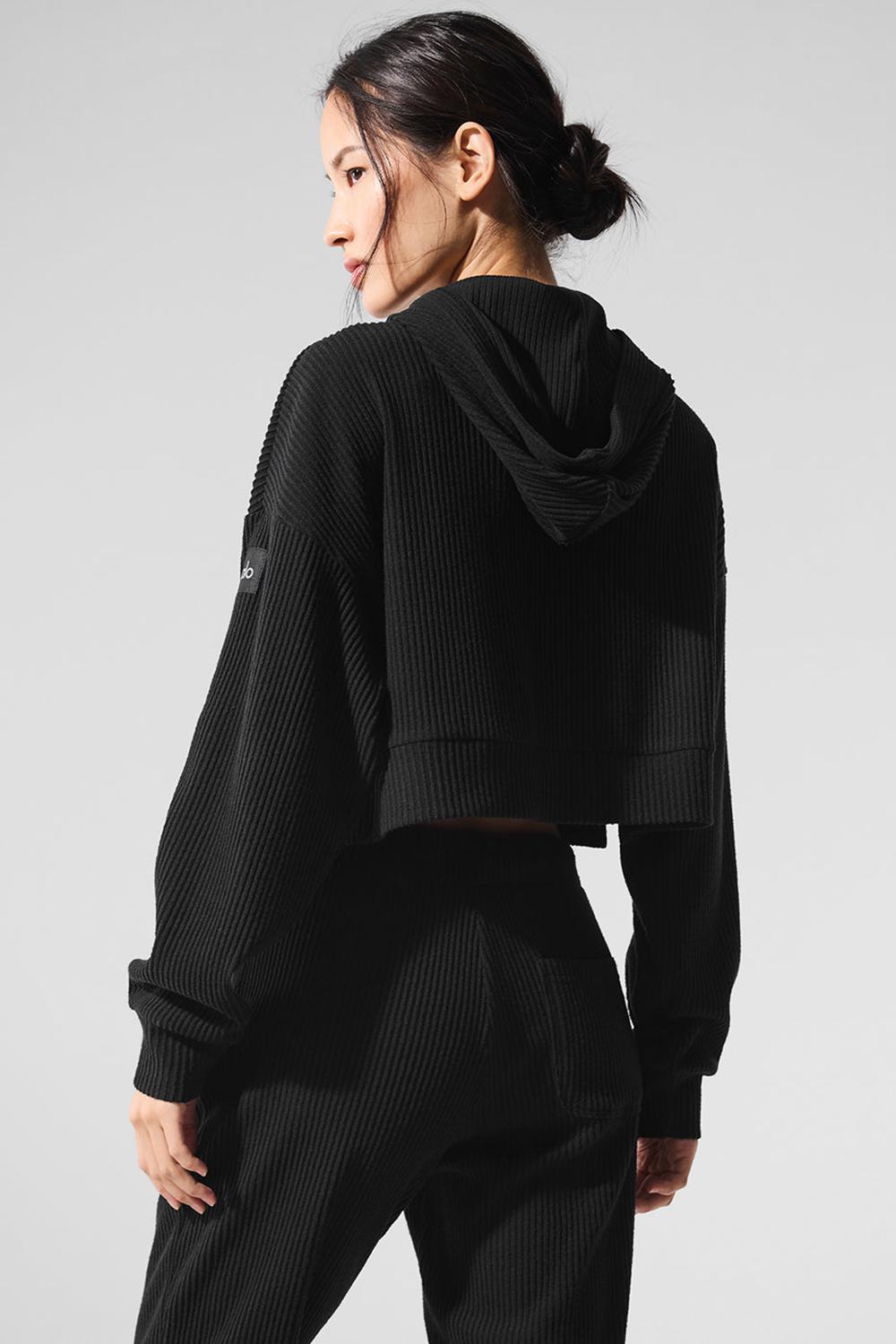 Sudadera con Capucha Alo Yoga Muse Mujer Negras | España  YEMA-42817