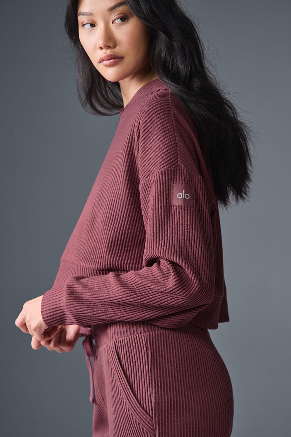 Sudadera con Capucha Alo Yoga Muse Mujer Burdeos | España  RYKE-84651
