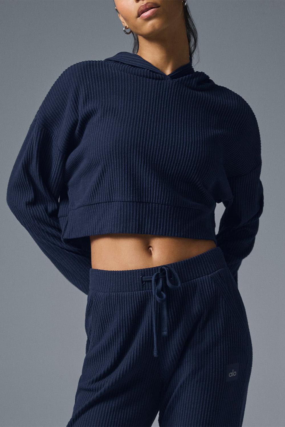 Sudadera con Capucha Alo Yoga Muse Mujer Azul Marino | España  YJRD-95312